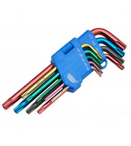 Draper TX-STAR® Security Coloured Hex. Key Set (9 Piece)