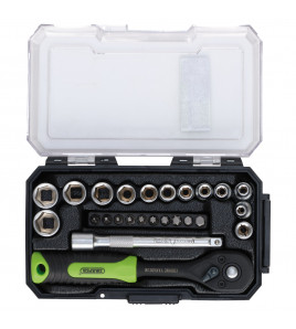 Draper HI-TORQ® Metric Socket and Bit Set, 1/4 Sq. Dr. (25 Piece)