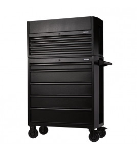 BUNKER 9 Drawer Combined Roller Cabinet and Tool Chest, 36, Black