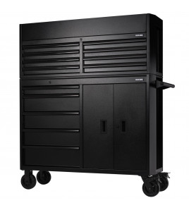 BUNKER® 13 Drawer Combined Roller Cabinet and Tool Chest, 52, Black