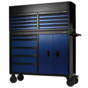 BUNKER® 13 Drawer Combined Roller Cabinet and Tool Chest, 52, Blue