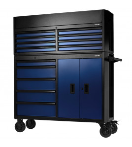 BUNKER® 13 Drawer Combined Roller Cabinet and Tool Chest, 52, Blue
