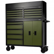 BUNKER® 13 Drawer Combined Roller Cabinet and Tool Chest, 52, Green