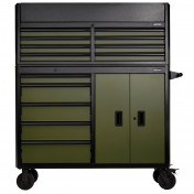 BUNKER® 13 Drawer Combined Roller Cabinet and Tool Chest, 52, Green