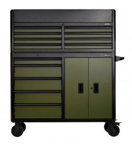 BUNKER® 13 Drawer Combined Roller Cabinet and Tool Chest, 52, Green