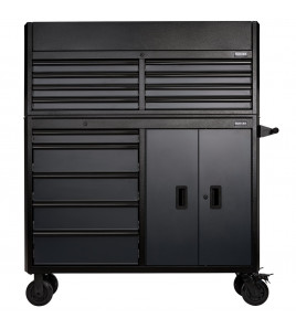 BUNKER® 13 Drawer Combined Roller Cabinet and Tool Chest, 52, Grey