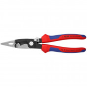 KNIPEX 13 92 200 Pliers for Electrical Installation with multi-component grips black atramentized, 200mm