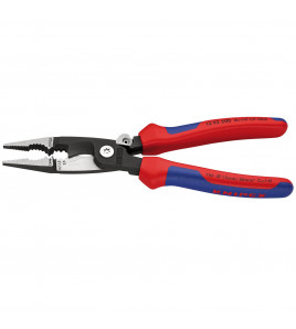 KNIPEX 13 92 200 Pliers for Electrical Installation with multi-component grips black atramentized, 200mm