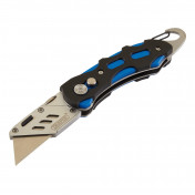 Folding Trimming Knife with Belt Clip, Blue