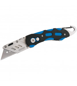 Folding Trimming Knife with Belt Clip, Blue