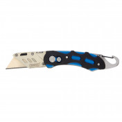 Folding Trimming Knife with Belt Clip, Blue