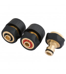 Brass and Rubber Hose Connector Set (3 Piece)