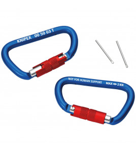 KNIPEX 00 50 03 T BK Carabiner 2 Pieces, 82mm