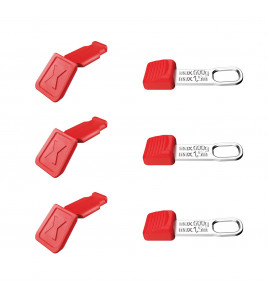 KNIPEX 00 63 06 TCR TetheredTool Clips + ColorCode Clips Red, 3 Pieces Each, 122mm