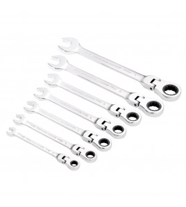 Draper HI-TORQ® Metric Flexible Head Ratcheting Combination Spanner Set (7 Piece)