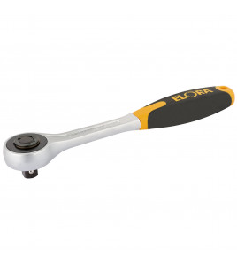 Elora Push Through Soft Grip Reversible Ratchet, 1/2 Sq. Dr., 200mm
