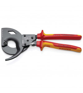 KNIPEX 95 36 320 Cable Cutter (ratchet principle, 3-stage) insulated with multi-component grips, VDE-tested black atramentized, 320mm