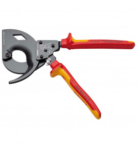 KNIPEX 95 36 320 Cable Cutter (ratchet principle, 3-stage) insulated with multi-component grips, VDE-tested black atramentized, 320mm