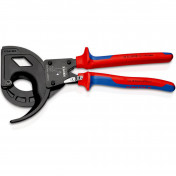 KNIPEX 95 32 320 Cable Cutter (ratchet principle, 3-stage) with multi-component grips black atramentized, 320mm