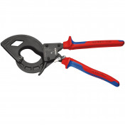 KNIPEX 95 32 320 Cable Cutter (ratchet principle, 3-stage) with multi-component grips black atramentized, 320mm