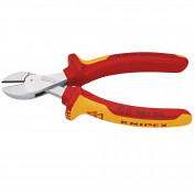 KNIPEX 73 06 160 X-Cut® Compact Diagonal Cutter high lever transmission insulated with multi-component grips, VDE-tested chrome-plated, 160mm