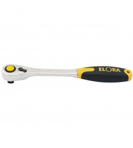 Elora Fine Tooth Quick Release Soft Grip Reversible Ratchet, 1/2 Sq. Dr., 270mm