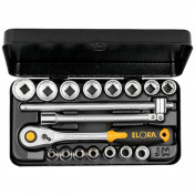 Elora Metric Socket Set, 3/8 Sq. Dr. (18 Piece)