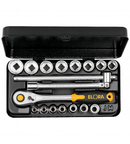 Elora Metric Socket Set, 3/8 Sq. Dr. (18 Piece)