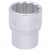 Elora Bi-Hexagon Socket, 3/8 Sq. Dr., 17mm