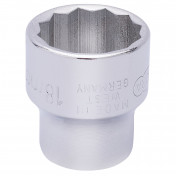 Elora Bi-Hexagon Socket, 3/8 Sq. Dr., 18mm