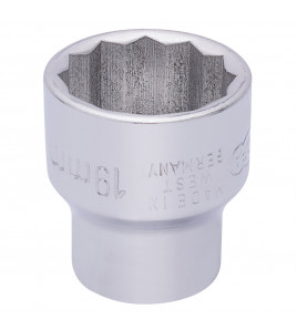 Elora Bi-Hexagon Socket, 3/8 Sq. Dr., 19mm
