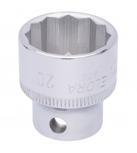 Elora Bi-Hexagon Socket, 3/8 Sq. Dr., 20mm
