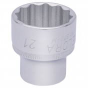 Elora Bi-Hexagon Socket, 3/8 Sq. Dr., 21mm