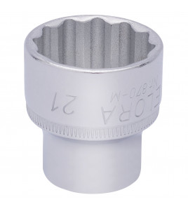 Elora Bi-Hexagon Socket, 3/8 Sq. Dr., 21mm