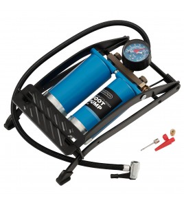 Double Cylinder Foot Pump with Pressure Gauge