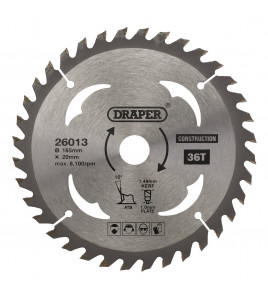 TCT Cordless Construction Circular Saw Blade for Wood & Composites, 165 x 20mm, 36T