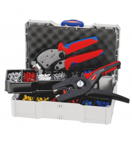 KNIPEX 97 90 14 Crimp Assortment for Wire Ferrules, 1 x 97 53 18, 1 x 12 52 195, 9 x Wire Ferrule Sets