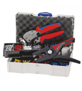 KNIPEX 97 90 14 Crimp Assortment for Wire Ferrules, 1 x 97 53 18, 1 x 12 52 195, 9 x Wire Ferrule Sets