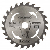 TCT Construction Circular Saw Blade, 216 x 30mm, 24T