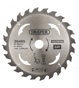 TCT Construction Circular Saw Blade, 250 x 30mm, 24T
