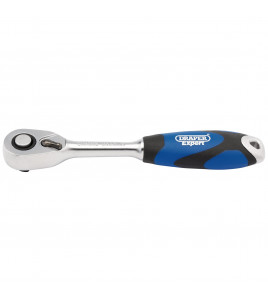 Draper Expert Soft Grip Reversible Ratchet, 1/4 Sq. Dr., 72 Tooth