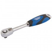 60 Tooth Micro Head Reversible Soft Grip Ratchet, 1/4 Sq. Dr.