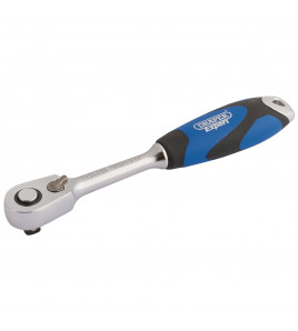 Draper Expert 60 Tooth Micro Head Reversible Soft Grip Ratchet, 1/4 Sq. Dr.