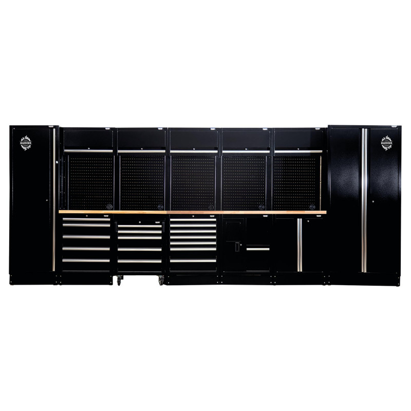 BUNKER 25 Piece Modular Storage Combo with Hardwood Worktop, 4915mm