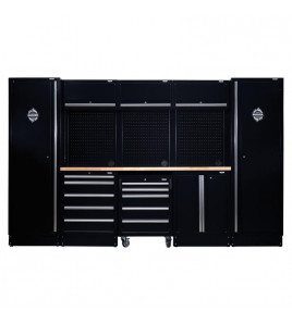 BUNKER 16 Piece Modular Storage Combo with Hardwood Worktop, 3240mm