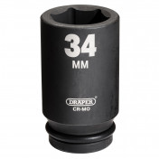 Draper Hi-TORQ® Deep Impact Socket, 3/4 Sq. Dr., 34mm