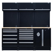 BUNKER 14 Piece Modular Storage Combo with Hardwood Worktop, 2040mm