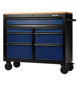 BUNKER 7 Drawer Workbench Roller Tool Cabinet, 41, Blue