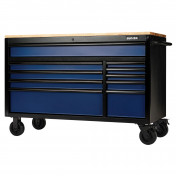 BUNKER 10 Drawer Workbench Roller Tool Cabinet, 56, Blue