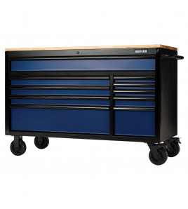 BUNKER 10 Drawer Workbench Roller Tool Cabinet, 56, Blue
